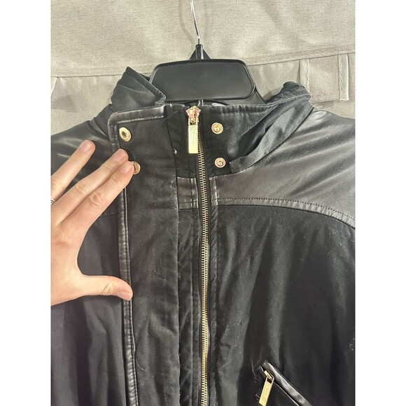 French Connection Black Parka Jacket Size M Winter Fall‎ Winter Premium Slimming - Picture 5 of 9